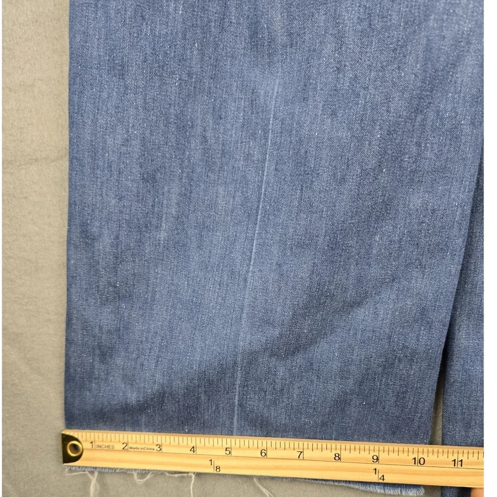 Vtg Levis High Waisted Wide Leg Jeans Blue Raw Hem White Tab Label Rare 28x24.5